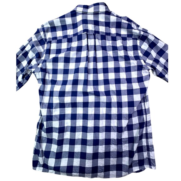 Peter Millar Mens Gingham Button Down Shirt Blue White Size Medium - Picture 8 of 9